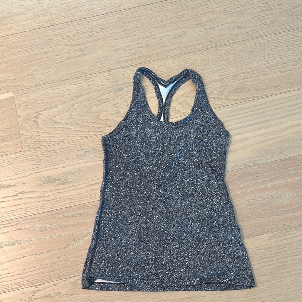 Women's Black and White Racerback Tank Top